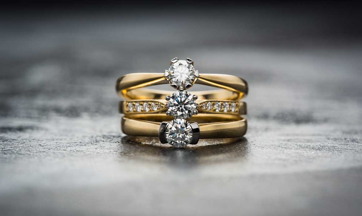 Gold and diamond ring